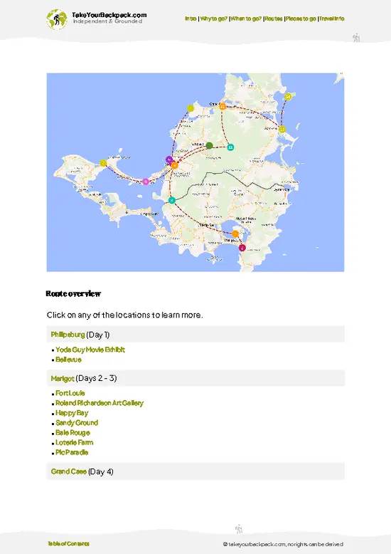 example page 4 from our offline Travel Guide for Saint Martin